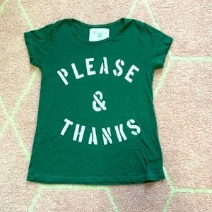 Sol Angeles Kids Please & Thanks Green Tee size 8 Boys Girls